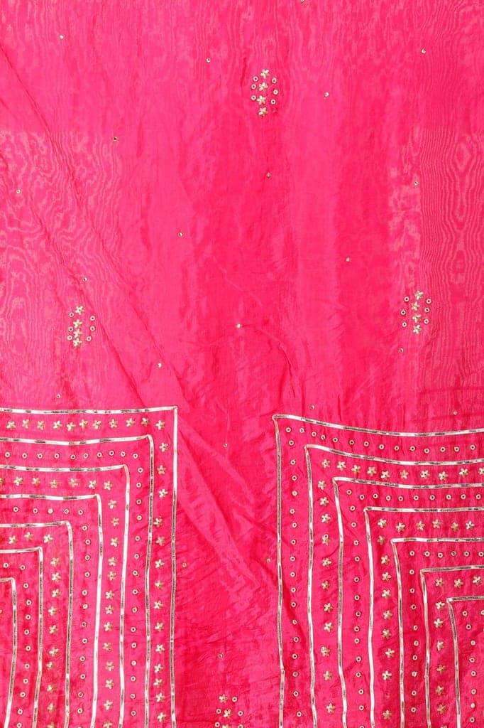 Love-Potion Silk Dupatta From Amritsar with Gota Patti, Floral Beads and Velvet Tassels on Edges view 3