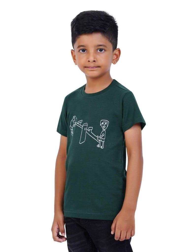 AIR GARB Boys Round Neck Printed Cotton T-shirt for 2-3 Years - Pack of 3 (K23-CG-TB-SGR) Multicolour view 4