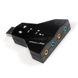 USB Sound 7.1Ch Jet | External Sound Card with Dual Stereo Output & Mic Input, Volume Control (Black)