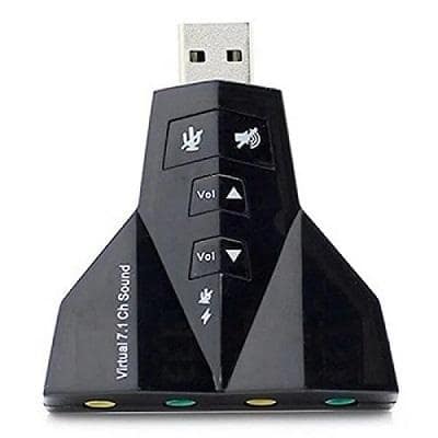 USB Sound 7.1Ch Jet | External Sound Card with Dual Stereo Output & Mic Input, Volume Control (Black) view 2