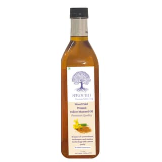 Sprouted Wood Cold Pressed Yellow Mustard Oil | Sarso ka tel | Plastic Bottle | Kacchi Ghani | 100% Pure | Gluten-Free | Chemical Free (2 Litre)
