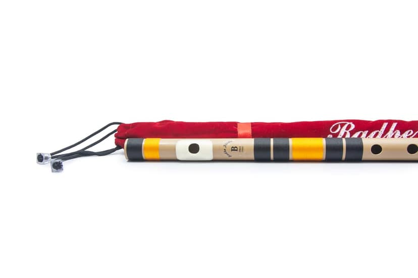 Radhe Flutes PVC Fiber B Natural Bansuri Middle Octave Right Handed With Velvet Cover view 2