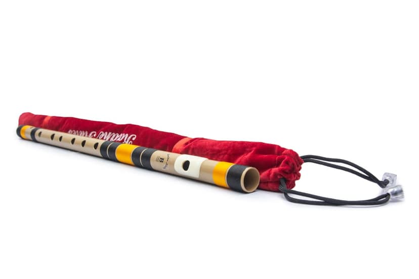 Radhe Flutes PVC Fiber B Natural Bansuri Middle Octave Right Handed With Velvet Cover view 3
