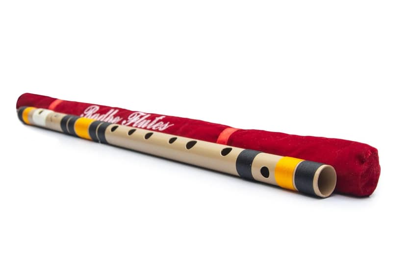 Radhe Flutes PVC Fiber B Natural Bansuri Middle Octave Right Handed With Velvet Cover view 4