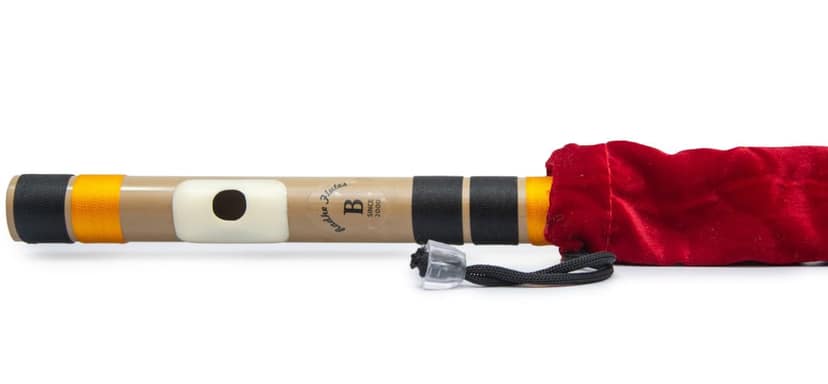 Radhe Flutes PVC Fiber B Natural Bansuri Middle Octave Right Handed With Velvet Cover view 5