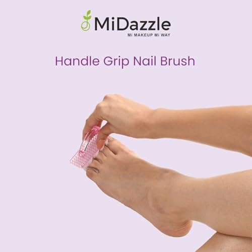 Midazzle Handle Grip Nail Brush Fingernail Cleaner Pedicure Scrub Foot Brushes Toes Cleaning Tool Kit (Multicolor) view 3