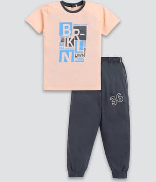 Todd N Teen Pack of 1 Boys Cotton T-Shirt & Trackpants Set ( Blue )
