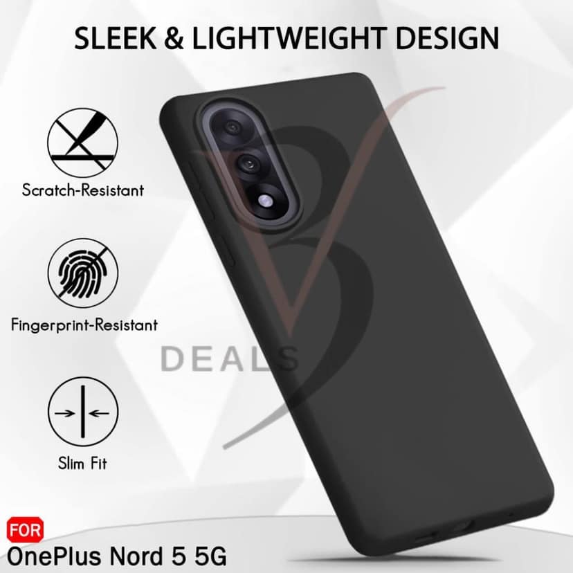V3Deals Silicone Back Cover Case Compatible with OnePlus Nord 5 5G | Soft Micro-Fibre Lining Inside | Camera & Screen Protection | Shockproof Slim Fit Back Cover Case view 3