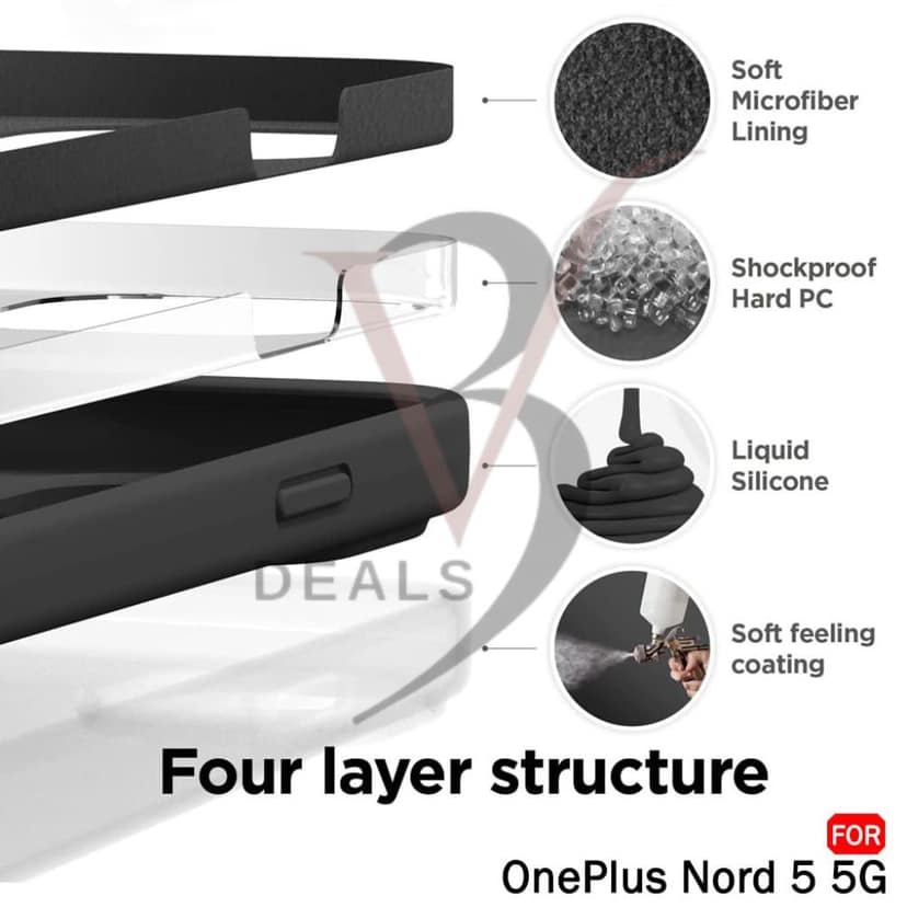 V3Deals Silicone Back Cover Case Compatible with OnePlus Nord 5 5G | Soft Micro-Fibre Lining Inside | Camera & Screen Protection | Shockproof Slim Fit Back Cover Case view 5