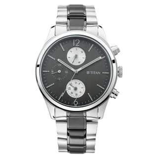 TITAN Men Workwear Round Black Watches 1805KM02