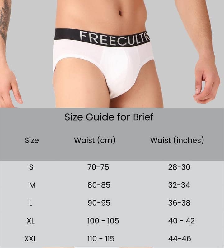 FREECULTR Men's Underwear Organic Cotton (Ultrasoft Waistband) Premium Snug-Fit Brief Pack of 1-White view 7