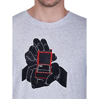 Life Dream Mens Grey Color Block Cotton Blend Round Neck T-Shirt view 2