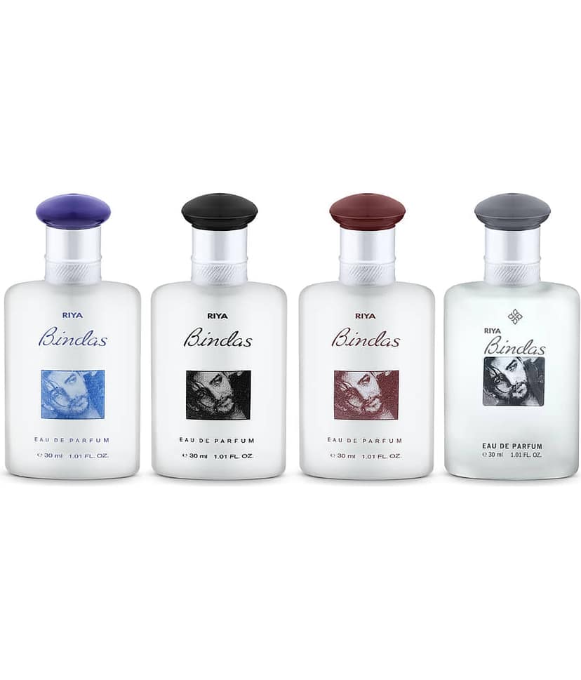 RIYA Bindas Black, Blue, Red, Grey, 30ml Each, Pack of 4 Eau de Parfum - 120 ml