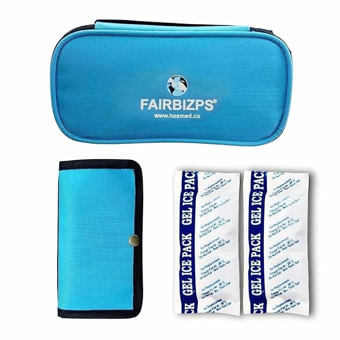 Insulin Cooling Travel Pouch for Diabetics with Two Ice Gel Packs - Sky Blue | Ice Pack for Insulin | Insulin Cooler Bag for Travel | Keep Insulin Safe and Cool for 6 to 8 Hours