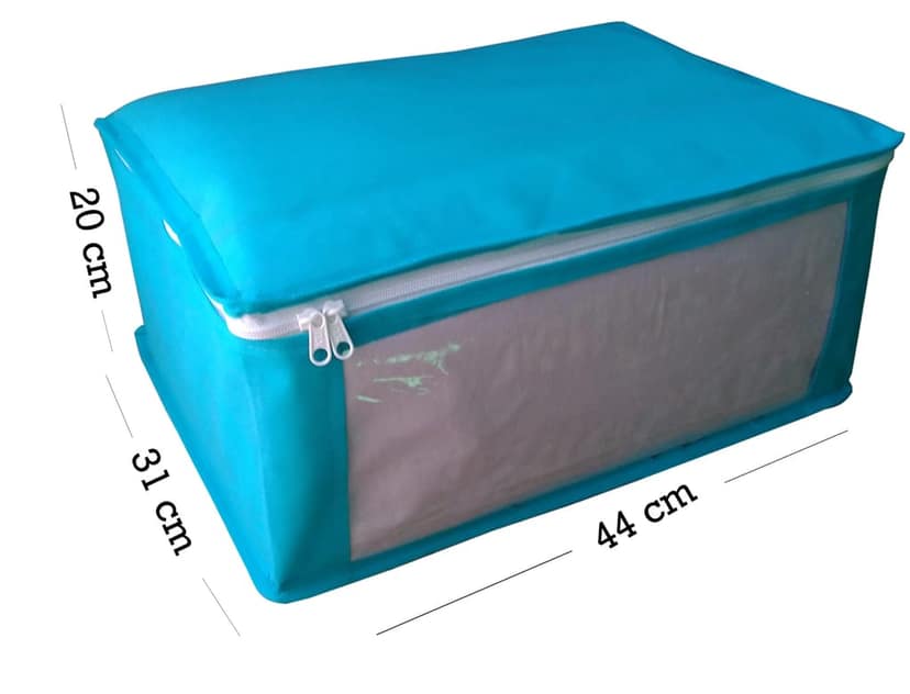 Non Woven Fabric Multi-Purpose Storage Bag/Saree Cover/Clothes Organiser for Wardrobe Set with Transparent Window (Pack of 4) view 2