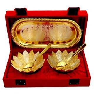 Golden silver plated designer bowls