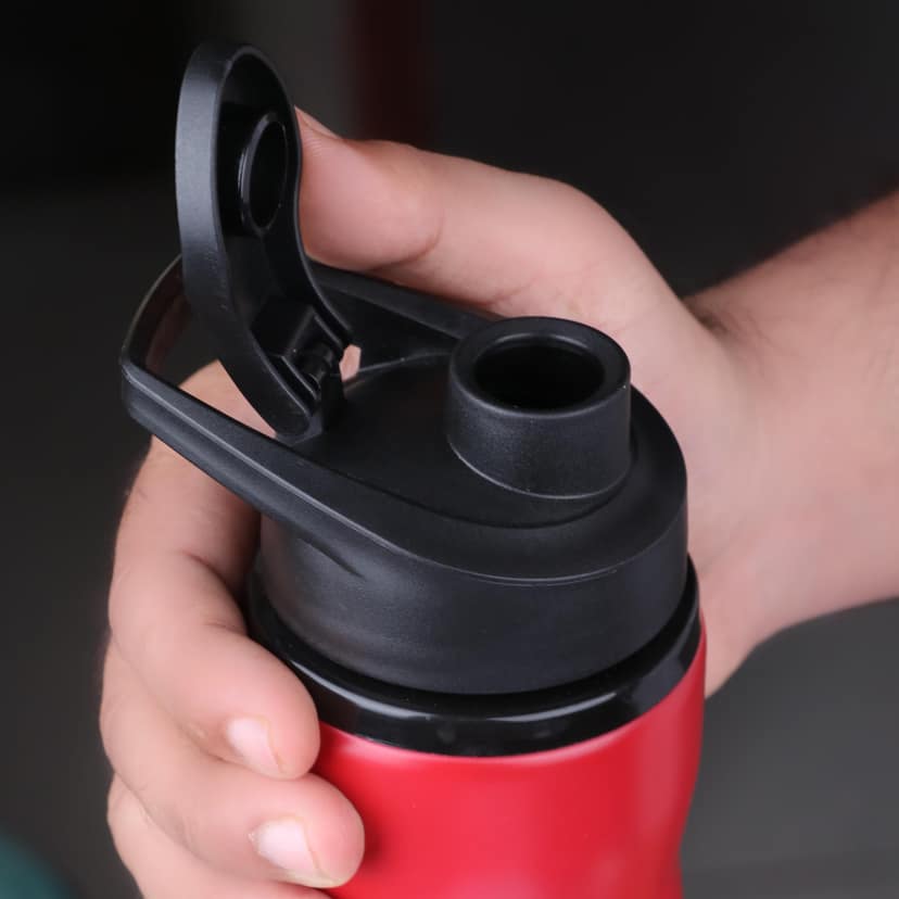 The Wallet Store Neon Stainless Steel Sipper Water Bottle - Red view 2