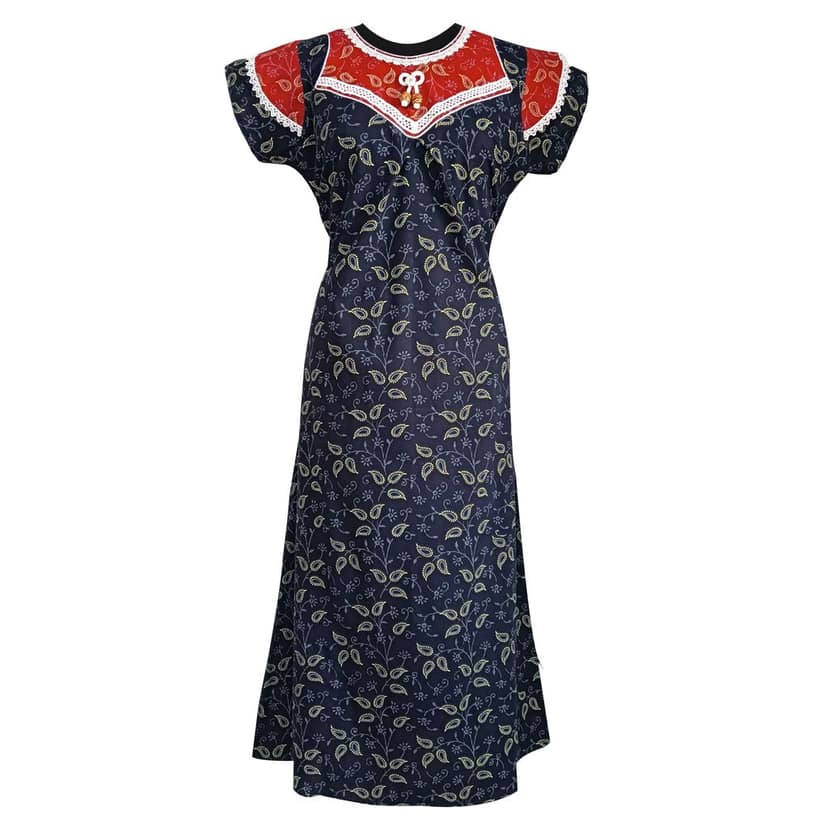 Laadli pure cotton dubble colour fancy xl size cotton nighty for women