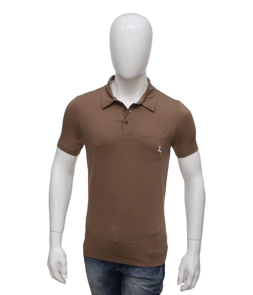 Men' Olive Steen Solid Polo T-Shirt