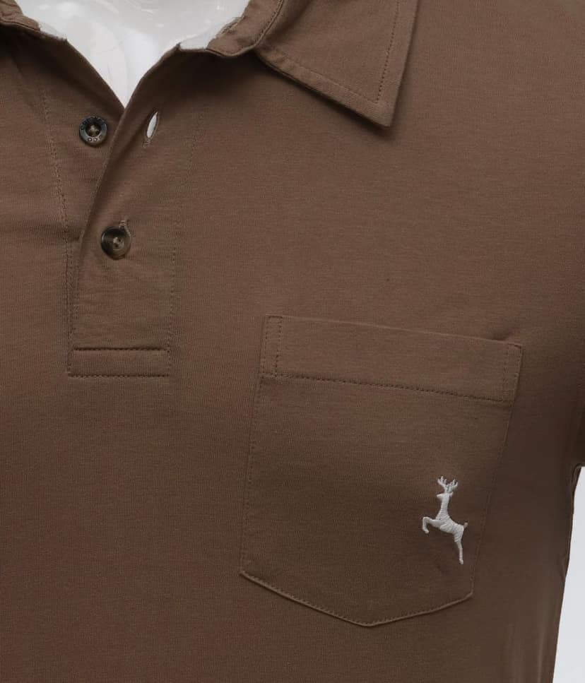 Men' Olive Steen Solid Polo T-Shirt view 2