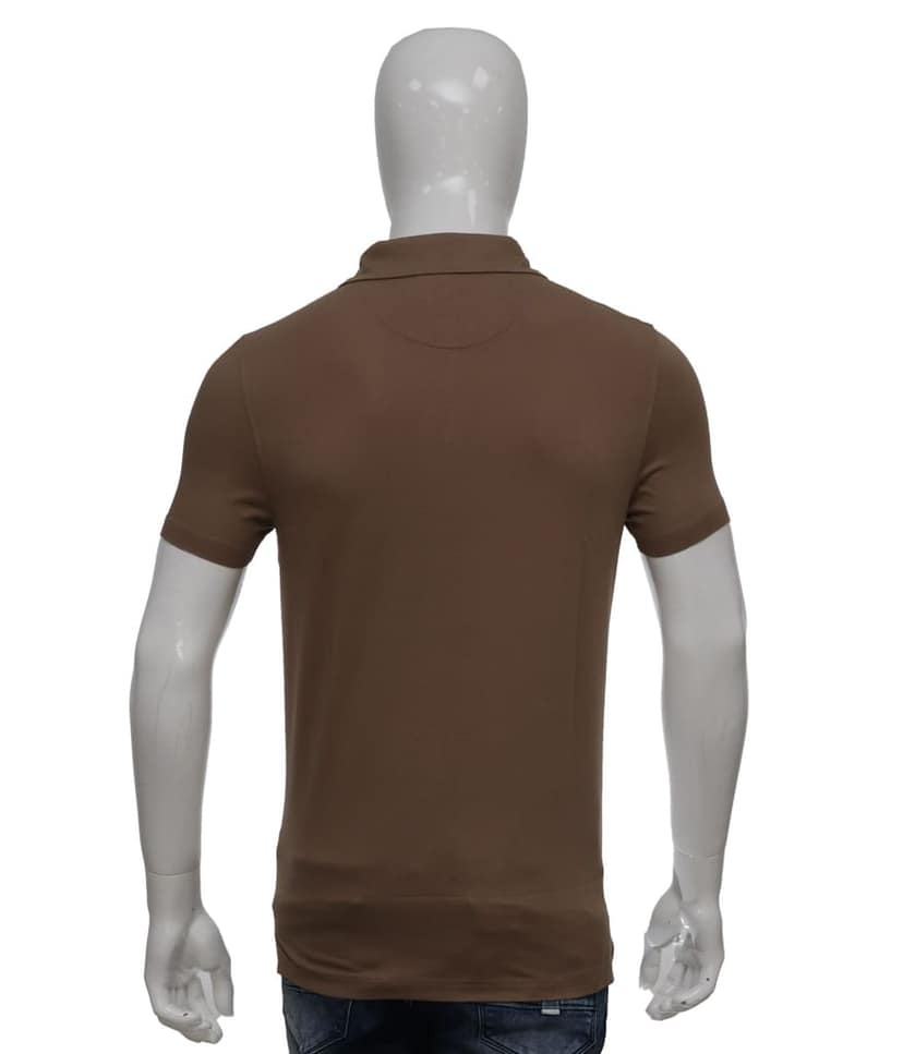 Men' Olive Steen Solid Polo T-Shirt view 3