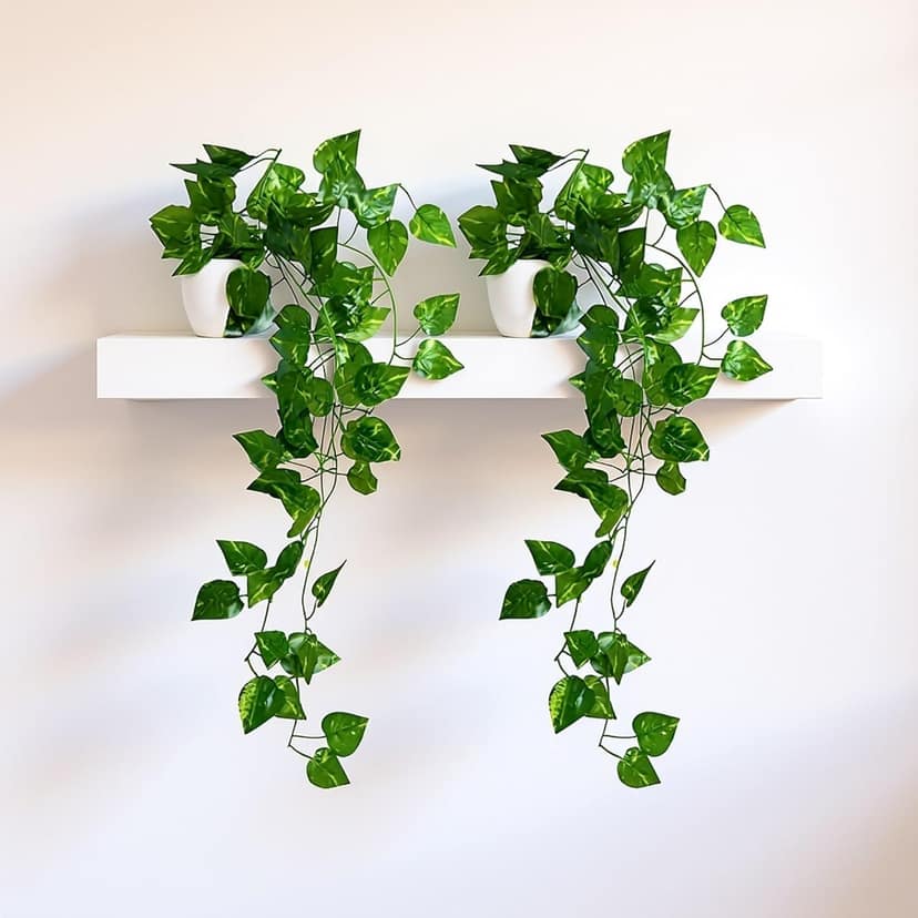 Artificial Hanging Vine Plants with Pots, 45 cm, Pack of 2 view 3