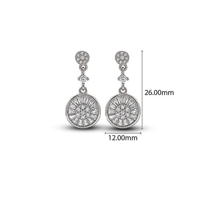 Silver Wheel Dangle Earrings view 5