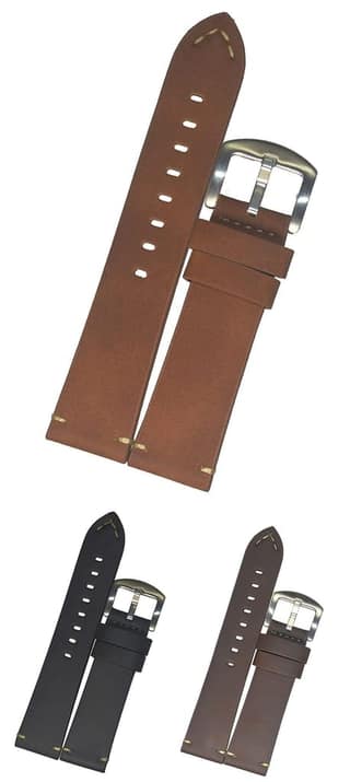 Exelent Leather Watch Strap for Men Elegant Vintage Style Brown 20 MM