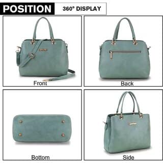 LAIK Premium PU Leather Handbags for Women Crossbody Bags for Women Top Handle Shoulder Bag Trendy Handbag for Women Adjustable Detachable Sling Strap Pista view 2