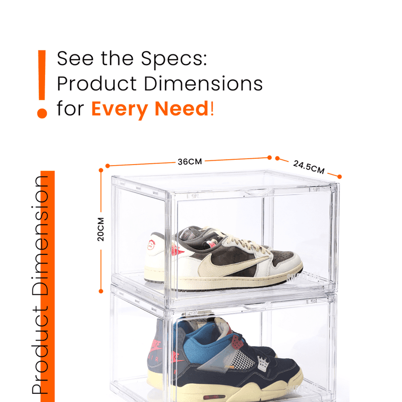 SNEAKARE Shoe Storage Organizer (Clear), Heavy-Duty Sneaker Box, Stackable Storage Box with Magnetic Closure, Multipurpose Large Storage Box, Fits Size UK14, Plastic view 3
