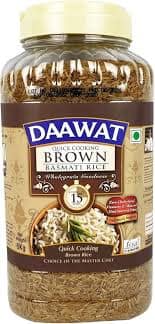 DAAWAT BROWN RICE 1KG JAR