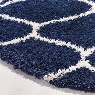 GALLERY HOME Silky Smooth Anti-Skid Shaggy Round Carpet with 2 inch Thickness (6 x 6 Round, Blue C4) view 2