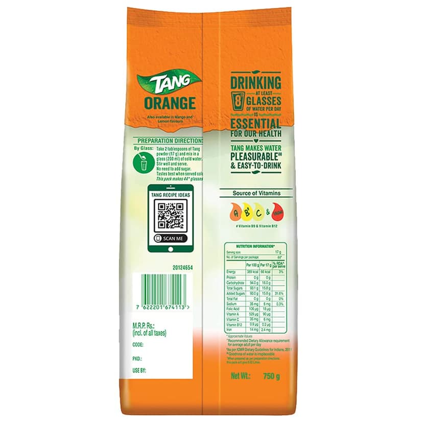 Tang Orange Instant Drink Mix, 750 G view 2