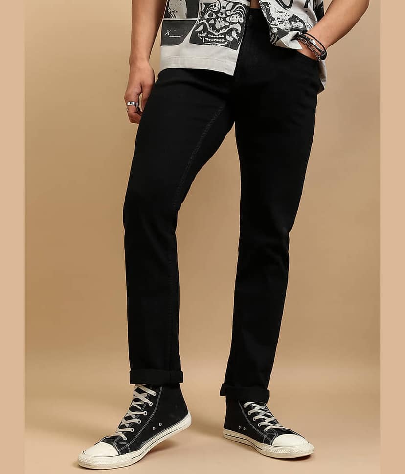 Highlander Slim Fit Solid Men's Jeans - Black ( Pack of 1 )