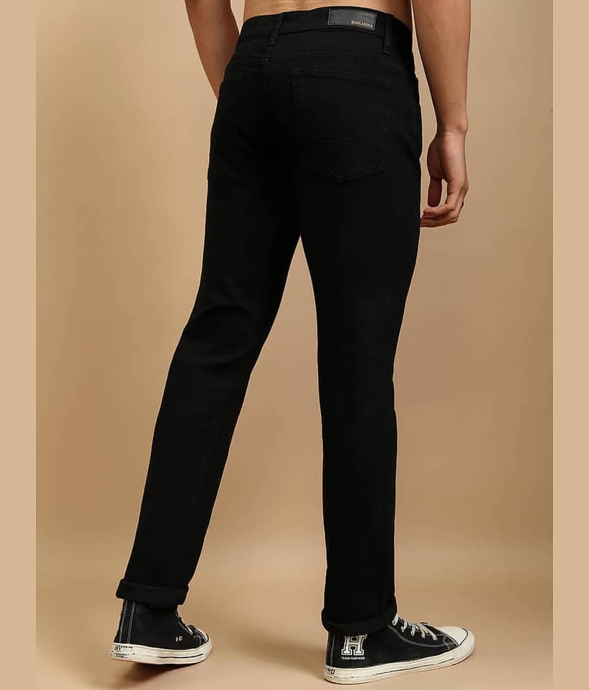 Highlander Slim Fit Solid Men's Jeans - Black ( Pack of 1 ) view 3