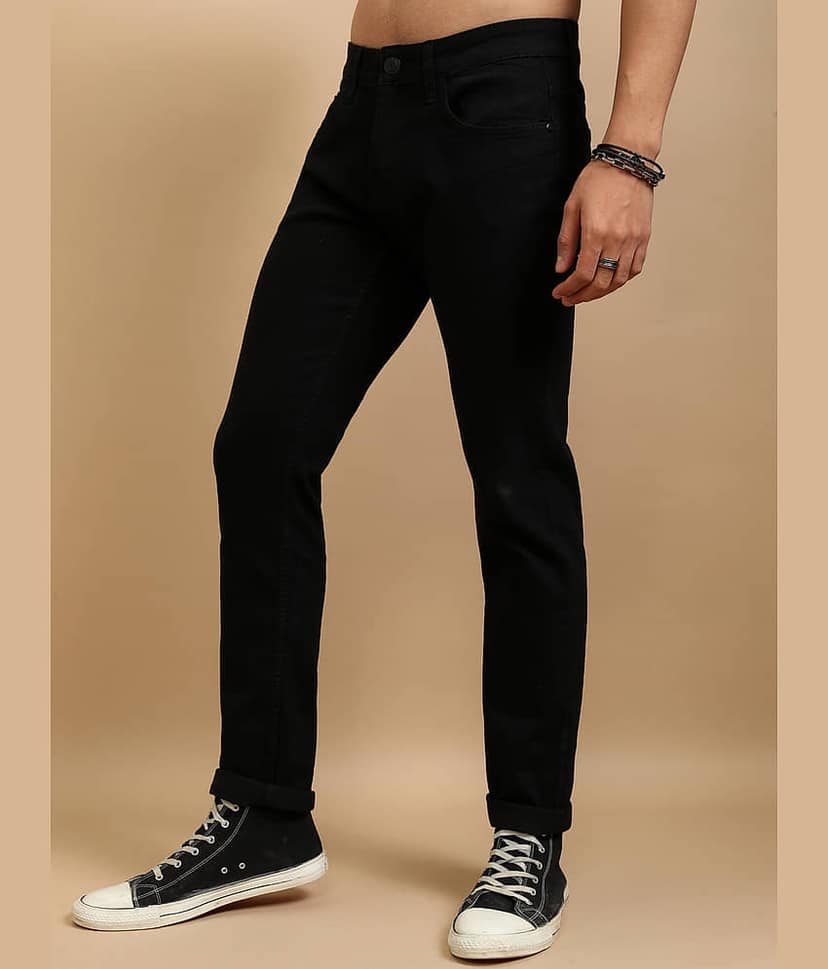 Highlander Slim Fit Solid Men's Jeans - Black ( Pack of 1 ) view 4