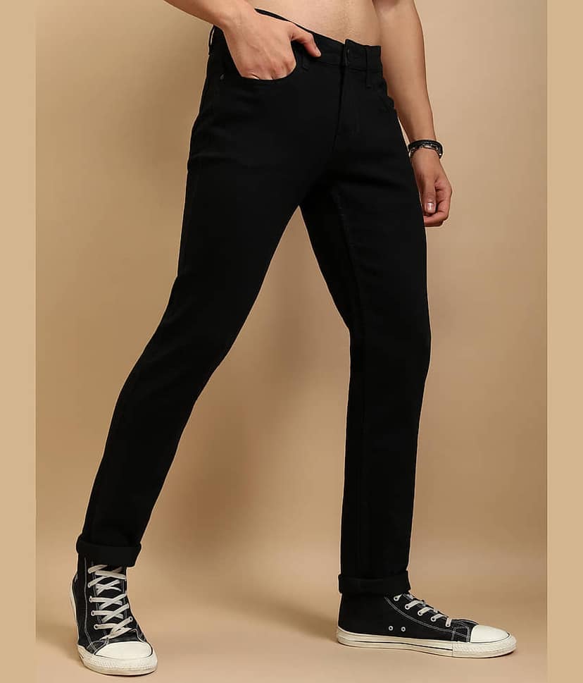 Highlander Slim Fit Solid Men's Jeans - Black ( Pack of 1 ) view 6