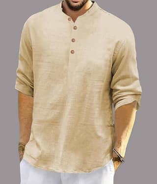UNI VIBE Brown Cotton Blend Men's Shirt Style Kurta ( Pack of 1 )