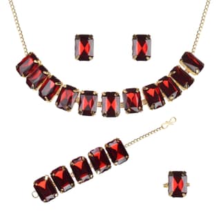 Trendy Crystal Stones Necklace Set with Earrings and Bracelet Combo for women and Girls