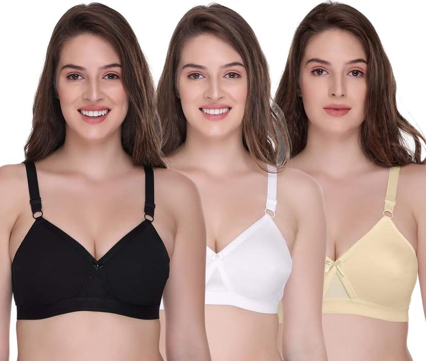 SONA Women's Super-Fit T-Shirt Bra Full Coverage Non Padded Cotton view 2