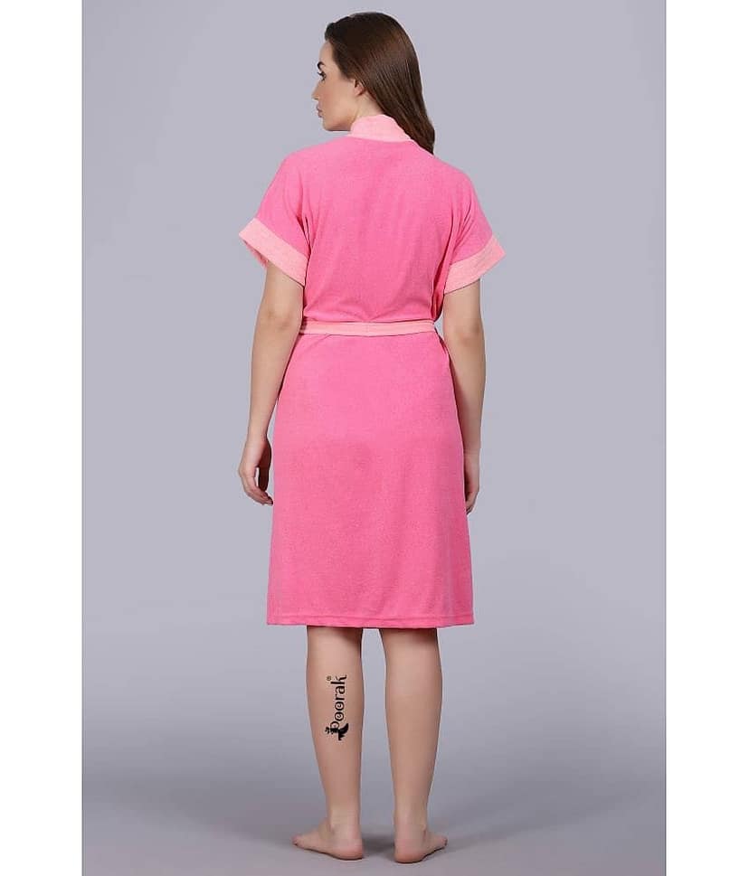 Poorak Pink Free Size Bathrobe ( Pack of 1 ) view 2