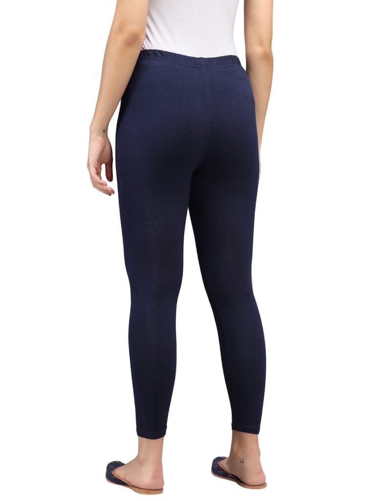 SOFT COLORS Women's Skinny Fit Ethnic Wear Ankle Length Leggings (Navy Blue) view 5