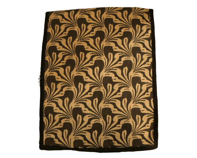 Brown and Gold Handwoven Cotton Fabric Eyeglass Case with Button Closure view 2
