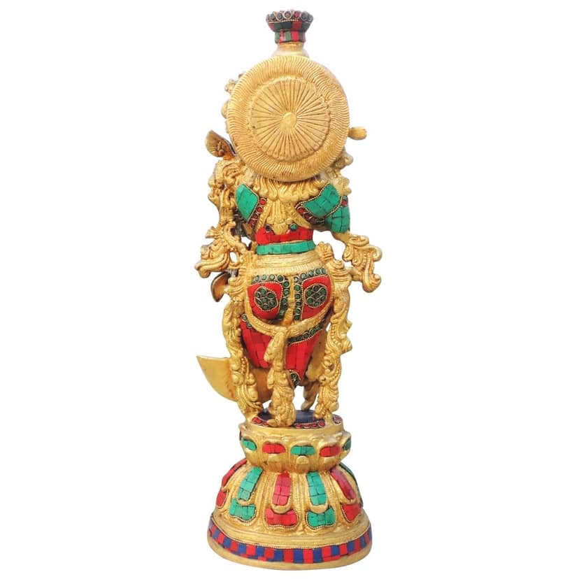Brass Radha Ji God Idol - Handcrafted Temple Decor, Height : 20.5 Inch (BSMAS1628 R) view 3