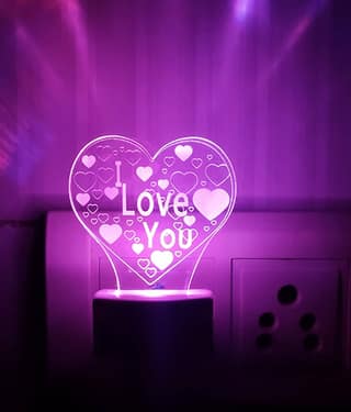 DIONA Night Lamp Heart Love You Forever Romantic Couple Valentine Day, Birthday
