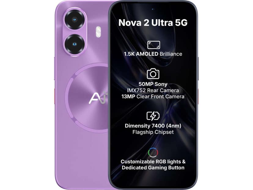 Ai+ Nova 2 Ultra 5G Smartphone, 6GB RAM, 128GB Storage - Purple