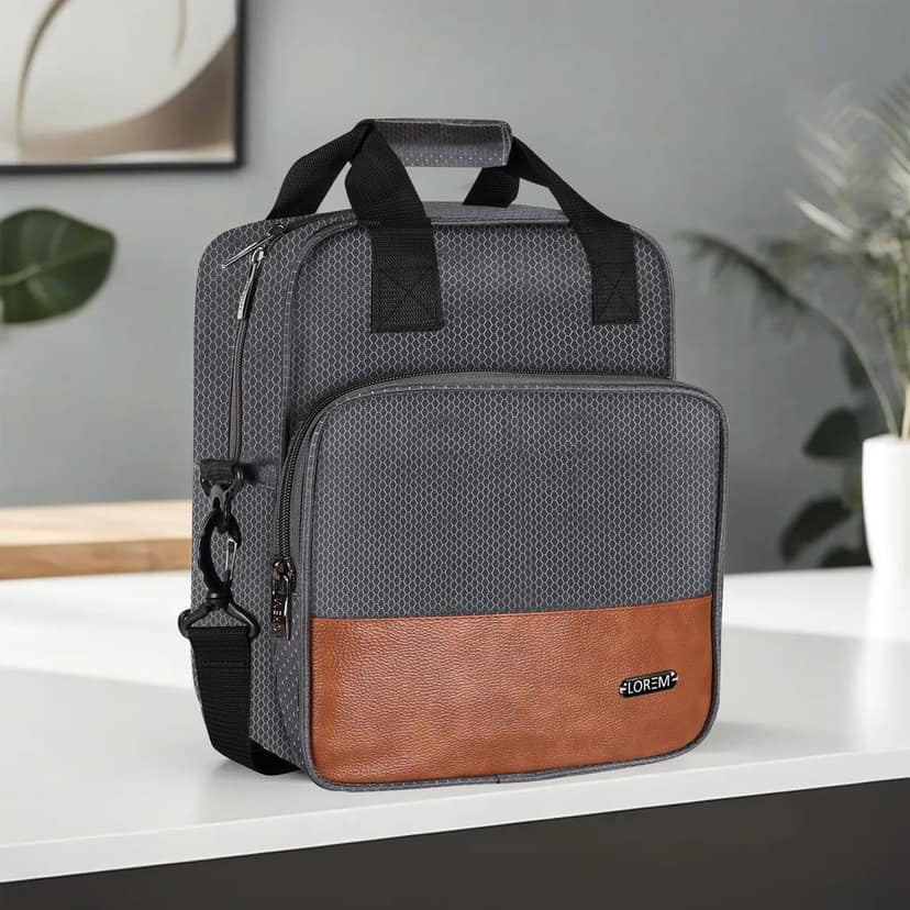 LOREM TB18 Insulated Tiffin Bag, Grey, PVC Coated Fabric, Water Repellent, Keeps Food Hot/Cold for 5-6 Hours view 2