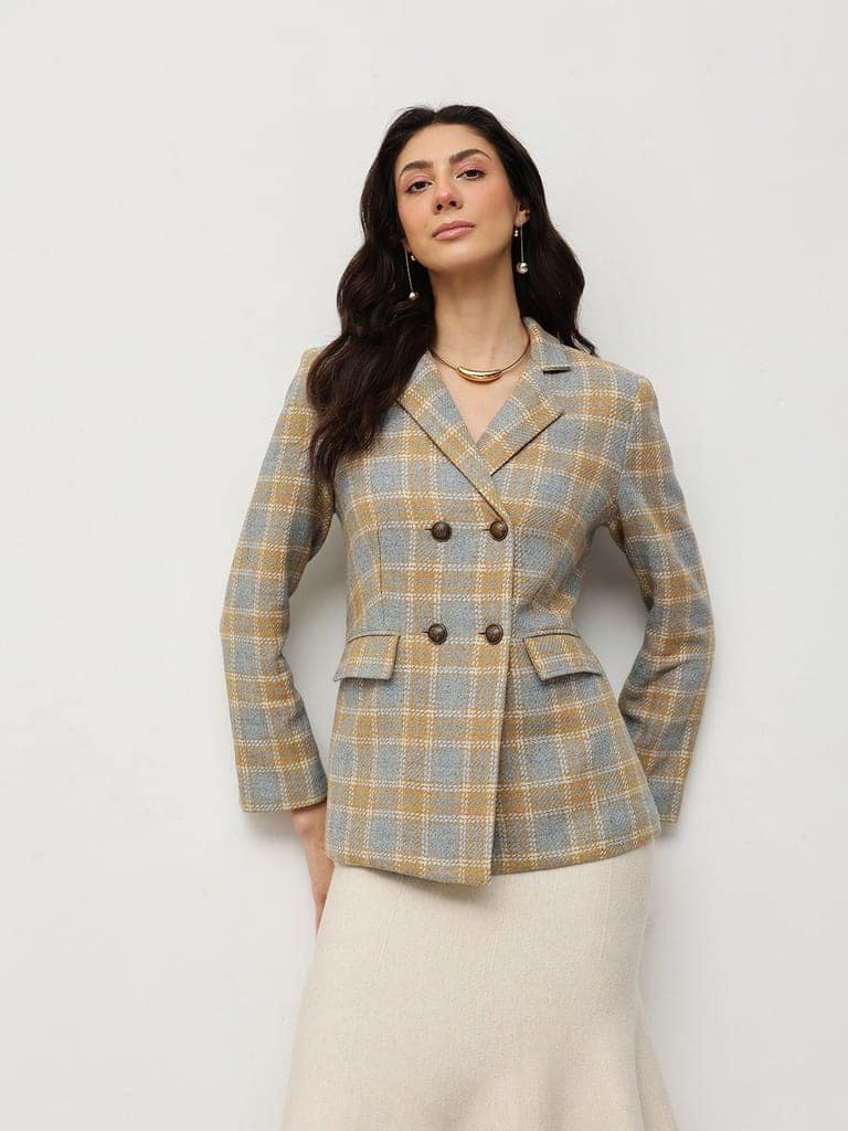 Vintage Plaid Blazer view 3