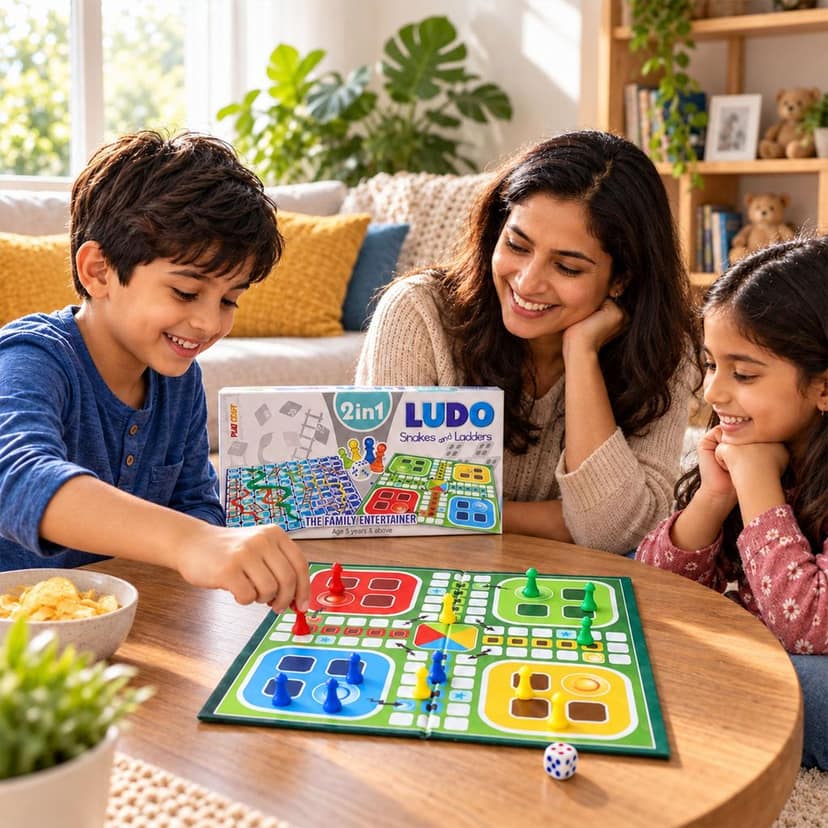 Ludo and Snakes and Ladders Foldable Board Game for Family Play (2 in 1)