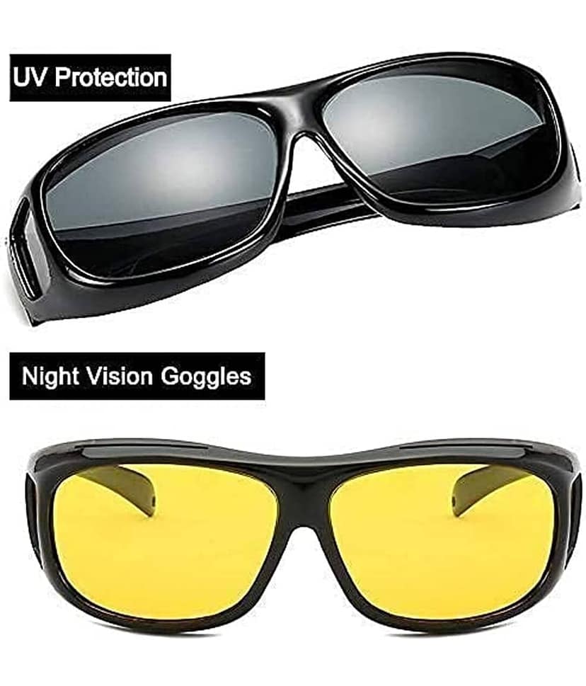 MANDEV Day & Night HD Vision Yellow Riding Goggles ( Pack of 2 ) view 2